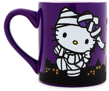 Sanrio Hello Kitty Happy Halloween Ceramic Glitter Mug | Holds 14 Ounces