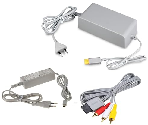 Link-e : Chargeur Secteur Gamepad, Cable AV et Alimentation Compatible avec la Console Nintendo Wii-U