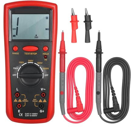 Tester di resistenza d'isolamento 1MΩ-20GΩ Megger Ohmmetro Digitale Tester di Resistenza di Isolamento Palmare Tester di Isolamento LCD Strumento di Misuraze di Isolamento Tester elettronico per la ma