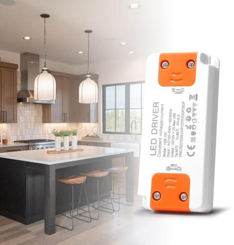 12V Netzteil LED Trafo 12W, BRIMETI 1A LED Transformator 230V auf 12V LED Treiber Schaltnetzteil, AC 230V auf DC 12 Volt, Kompakter Extrem Dünner Konstantspannung Niedervolttrafo