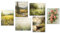 NymphFable Vintage Französisch Land Wanddekor Poster Rustikale Landschaft Leinwand Poster für Bauernhaus Wohnzimmer Schlafzimmer 8x10 in Unframed Set von 6
