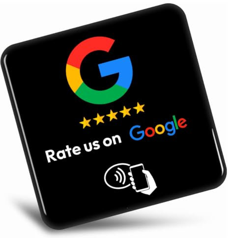Bewertungskarte für Google Bewertungen mit NFC Chip | Vorprogrammiert auf Ihr Geschäft | Erhalten Sie mehr Bewertungen