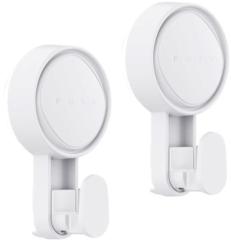 2 Piezas Gancho Ventosa Sin Agujeros Colgador Ventosa Baño Ultra Fuerte Cocina Gancho de Pared Impermeable Reutilizable Gancho Ventosa de Vacío para Colgar Llaves Abrigos Toalla Blanco (blanco)