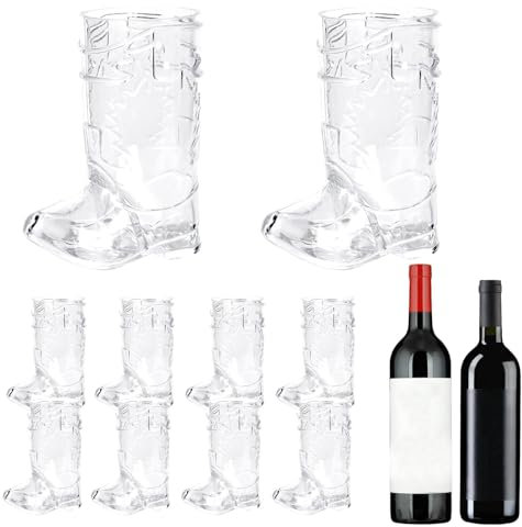 TABSIRAH Miini Cowboy-Getränkebecher, transparent, wiederverwendbar, Bierstiefel, Bierkrug, Cowboystiefel, Trinkbecher für Partys, Rodeos, Hochzeiten