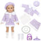 Kleidung Bekleidung Outfits für 14–17 Zoll Baby Puppen Puppenkleidung 36 - 43 cm9 Stück Lila Fashion Set Weste Mantel Skrit Barette Socken Tasche Halskette Armband Kleiderbügel Geburtstagsgeschenk