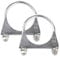 Exhaust Clamp - 2 Pcs 60mm Heavy Duty Galvanized Pipe Clamps for Exhaust Repair, U-Bolt Clamps for 60mm Diameter Tail Pipes
