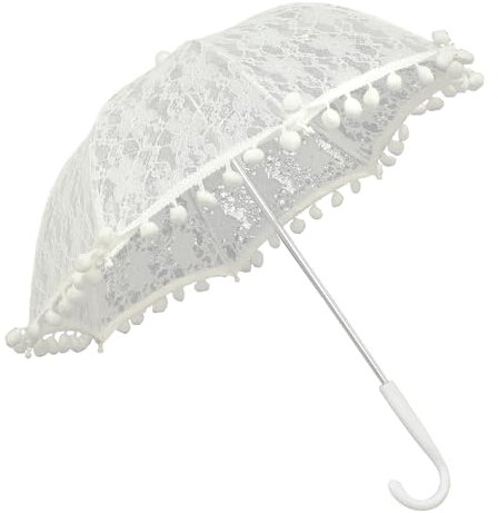 TYNXK Parapluie Lace Parasol Wedding Parasol à Main mariée Parasol Danse Dentelle mariée Accessoires Mariage mariée Dentelle Parapluie Parapluie en Dentelle