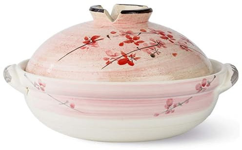 Marmite en céramique, cocotte résistante à la chaleur Avec couvercle, Petite marmite Ronde en Terre Cuite, cuiseur à riz pour ragoût, Soupe, nouilles, 2,4 L