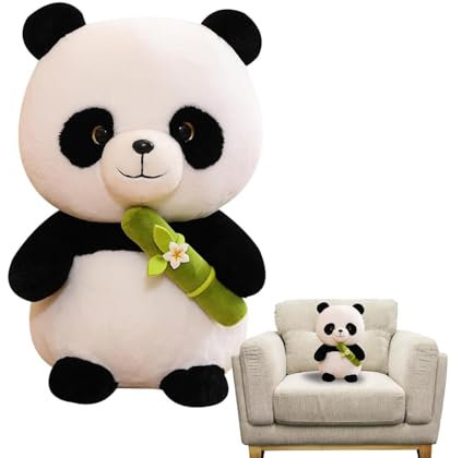 Animal en peluche de l'ours panda – Jouet en peluche en bambou, peluche panda en peluche, peluche panda fabriquée à la main