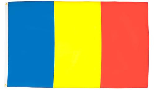 AZ FLAG - Set di 10 bandiere romanie – 150 x 90 cm – Bandiera rumena 100% poliestere con occhielli metallici incorporati