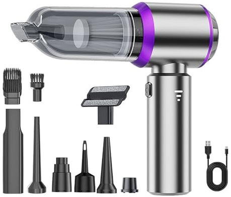 Flexup V-21 Souffleur et aspirateur, trois fonctions de réglage de la vitesse, portable et rechargeable, aspirateur à main sans fil haute puissance pour voiture, haute puissance d'aspiration, sans fil