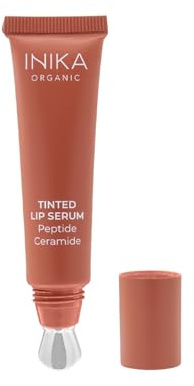 INIKA Organic Tinted Lip Serum | Ceramide + Peptide Infused, Sheer Wash of Color, Plumps, Softens, Smooths, Hydrates + Repairs. Natural & Vegan (Rosewood)