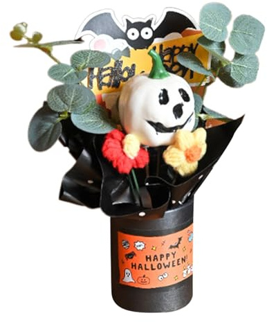 Ylnailky Mazzo Floreale Halloween,Bouquet Di Per Feste - Decorazione Con Fiori Artificiali E Foglie Di Eucalipto Centrotavola Per Interni E Mantello Casa