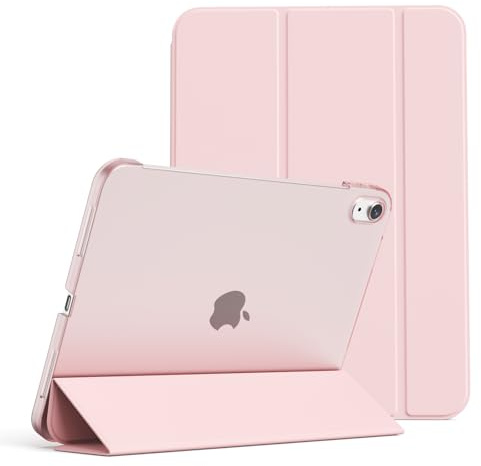 SQQSOOZ Transluzenter Hülle iPad A16 11./10. Gen (11/10,9 Zoll, 2025/2022) | Mattierter Hart PC Rücken, Leicht Schutzhülle & Smart Dreifach Ständer, Unterstützt Touch ID, Auto Schlaf/Wach, Rosa