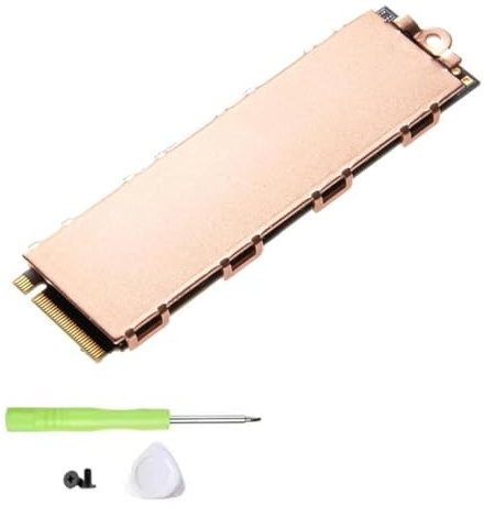Ludom M.2 2280 - Disipador de calor SSD de cobre, 74 x 22 x 0,8 mm, cubierta del disipador de calor SSD + almohadilla térmica para refrigeración de PC/portátil