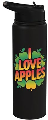Tema I Love Mele Verdi Frutta Rossa Stainless Steel Insulated Water Bottle