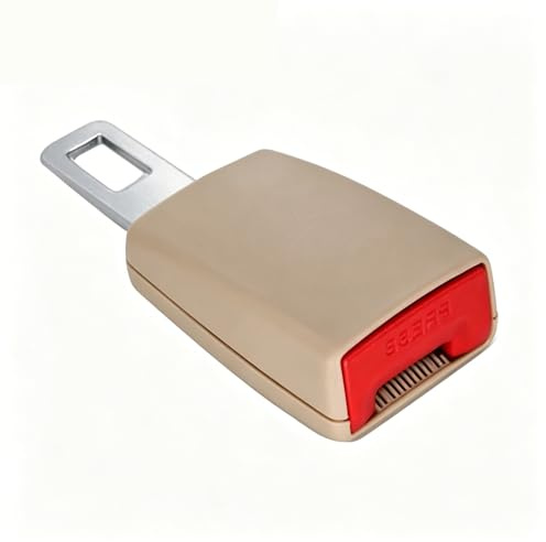 Rulinna-Gurtschloss, Anschnaller adapter, Aus Edelstahl und ABS, 4,72 Zoll/12 cm, werkzeuglose Montage, Entlastet Schultern und Nacken, Geeignet für PKWs, SUVs und LKWs (Standard 804 (beige))