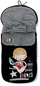 Pirulos Rock Star Velour - Saco carro, color negro