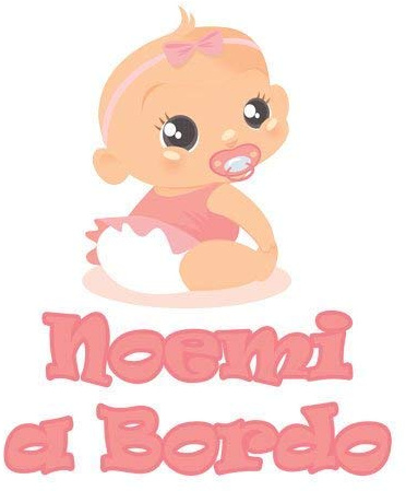 GamesMonkey Aufkleber Baby-Mädchen an Bord - Noemi - Personalized Name 12 cm - Frauen - Stickers Auto Externe Vinyl Glossy