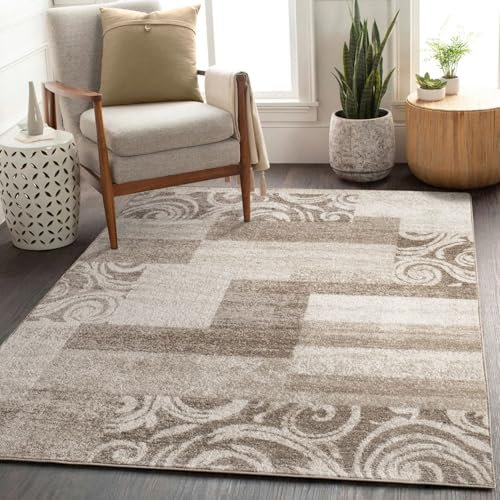 TT Home Tappeto Conveniente Design Patchwork Tappeto Moderno Per Soggiorno Beige Crema, Dimensione:160x220 cm