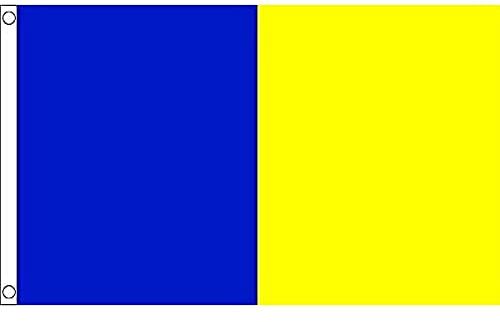 AZ FLAG - Bandera Azul Y Amarillo - 90x60 cm - Bandera Dos Colores 100% Poliéster con Ojales de Metal Integrados - 50g - Colores Vivos Y Resistente A La Decoloración