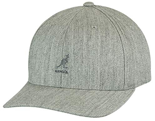 Kangol Wool Flexfit Cap Baseballcap Basecap Fullcap Wollcap Fitted (XXL (62-63 cm) - hellgrau)
