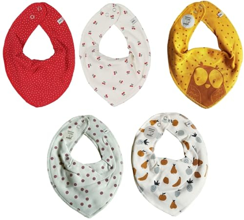 Pippi Halstuch 5er Pack Baby Dreieckstücher Halstücher SPARPACK (All red Fruit)