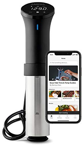 Anova Precision Cooker 2.0 [AN500-UK00], Sous Vide, WiFi, 100 Watts, Type G Plug included for UK use, Bluetooth, Anova App Included - Black and Silver