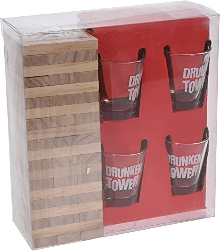 Tom trinkspiel Drunk Tower Holz/Glas transparent 5-teilig