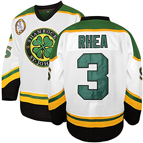 3 Ross The Boss Rhea ST John's Shamrocks Hockeytrikot mit EMHL-Patch weiß-grün, 3 Weiß, XX-Large