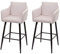 2er-Set Barhocker HWC-H93AM, Barstuhl Tresenhocker, Fußablage Metall - Stoff/Textil Creme-beige