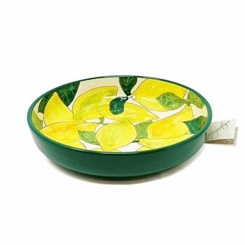 Verano Spanish Ceramics Signature Hand Painted Lemons Home Decor Decorative Food Sharing Serving Food Fruit Salad Bowls Dishes - 23cm