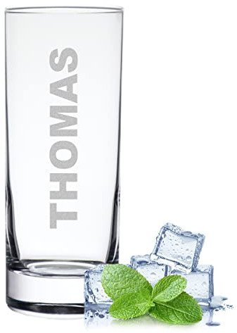 polar-effekt Wasserglas 485 ml mit personalisierter Gravur - Glas für verschiedene Getränke - ideal als Geburtstagsgeschenk - für Erwachsene und Kinder