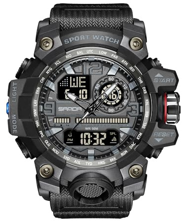 KXAITO Orologi da uomo Sport Outdoor Impermeabile Militare Orologio Data Multi Funzione Tattiche LED Face Alarm Cronometro per gli Uomini 3133