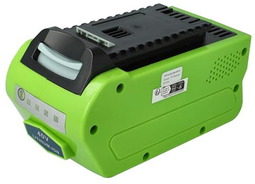 EXTENSILO Batterie Compatible avec Greenworks GD40LM45K4, GD40LM46SP, GD40LM46SPK4, GD40LM46SPK4X, GD40ST Outil électrique (5000 mAh, Li-ION, 40 V)