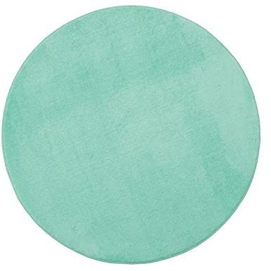 Gözze - Premium Rutschfester Runder Badezimmerteppich, RIO, 100% Microfaser, Ø 110 cm - Mint