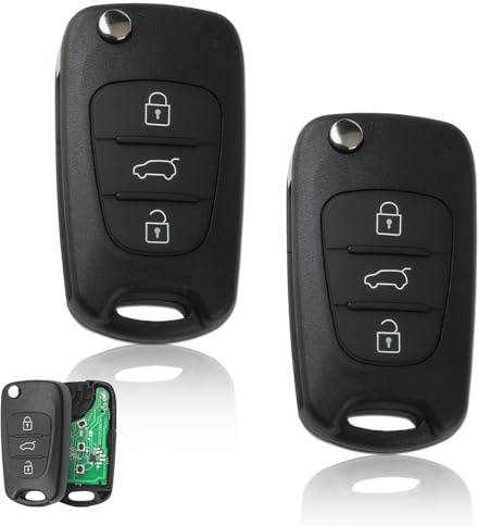 PMELCXD 3 Tasten Gehäuse der Fernbedienung Typ Messer für Hyundai i10 i20 i30 ix20 ix35 und Kia Ceed Soul Sportage Venga - Auto Schlüsselgehäuse Pilot Autoschlüssel (2 Stücke)
