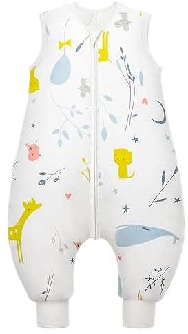 Mosebars Schlafsack mit Füßen Ganzjährig Baby Schlafsack Winter 2.5 Tog Reine Baumwolle Schlafsack Verschiedene Größen Herbst Winter Schlafdecke Baby mit Füßen