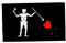 Pirata Edward Teach Flag Large 3x5 Ft, Poliestere All'aperto, Granmetti di Ottone per Facilitare Bandiere Sanguinanti Bandiera di Halloween