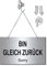 Desi-Schilder-Bin gleich zurück-170 x 100 x 3 mm-Alu.-Edelstahloptik-Infoschild-Einseitig beschriftet-Hängeschild-Schild (139-3 mit Edelstah Klebehaken)