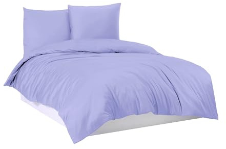 Bettwäsche Bettgarnitur Bettbezug 100% Baumwolle 135x200 155x220 200x200 200x220, Farbe:Lila, Größe:155 x 220 cm