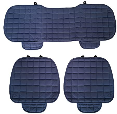 Auto Accessori Lupex Coprisedile Seduta 3 pezzi Universale Auto | Protezione Sedile 2 Anteriore e 1 Posteriore | Protector Comfort Automotive Cuscino Interni (Blu)