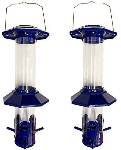 Selections Squirrel Proof Hanging Wild Bird Seed Feeder with Spring Loaded Perches - Pack of 2