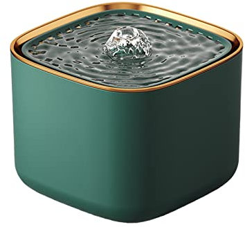 Roadoor Fontaine à Eau pour Chat - Grand Design Silencieux - Distributeur d'Eau à Plusieurs Filtres - Vert