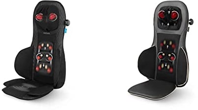 medisana MCG 820 Gel Shiatsu Massagesitzauflage & MC 825 Shiatsu Massageauflage für Rücken und Nacken, Massagesitzauflage mit Akupressur, Nackenmassage, Wärmefunktion, 3 Intensitäten, Rotlichtfunktion