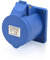 Intratec prise encastrable droite CEE 32A 230V IP44 3 pôles 6h bleu/gris, IEC60309, usage industriel