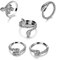 Dervivea Boho Geschichtet Schlange Knöchel Ringe Silber Stapelbar Serpent Offene Ringe Punk Fingerringe Multi Set Schmuck Für Frauen Und Mädchen 5pcs