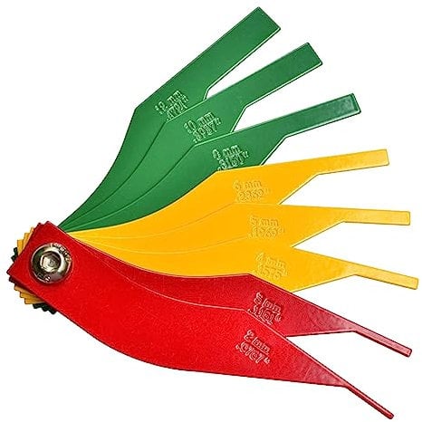 Myqqhbs Brake Lining Thickness Gauge, Steel Automotive Brake Pad Measuring Tool, Disc and Drum Brake Lining Gauge Set