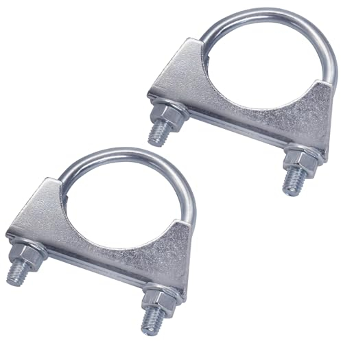 SKIR'CO (2 piezas) Abrazaderas para tubos de 60 mm de diámetro, abrazaderas con perno en U, soportes para tubos galvanizados