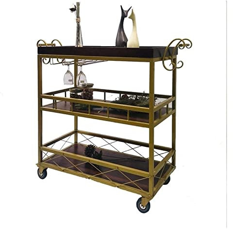 Storage Rack Bar Serving Cart for Hotels Creative Restaurant, 3 Tier Trolley Serving Trolleys Drinksretro Drinks Cabinet Outdoor Drinks Trolle Hostess Trolleys Kitchen Trolleys With Wheels